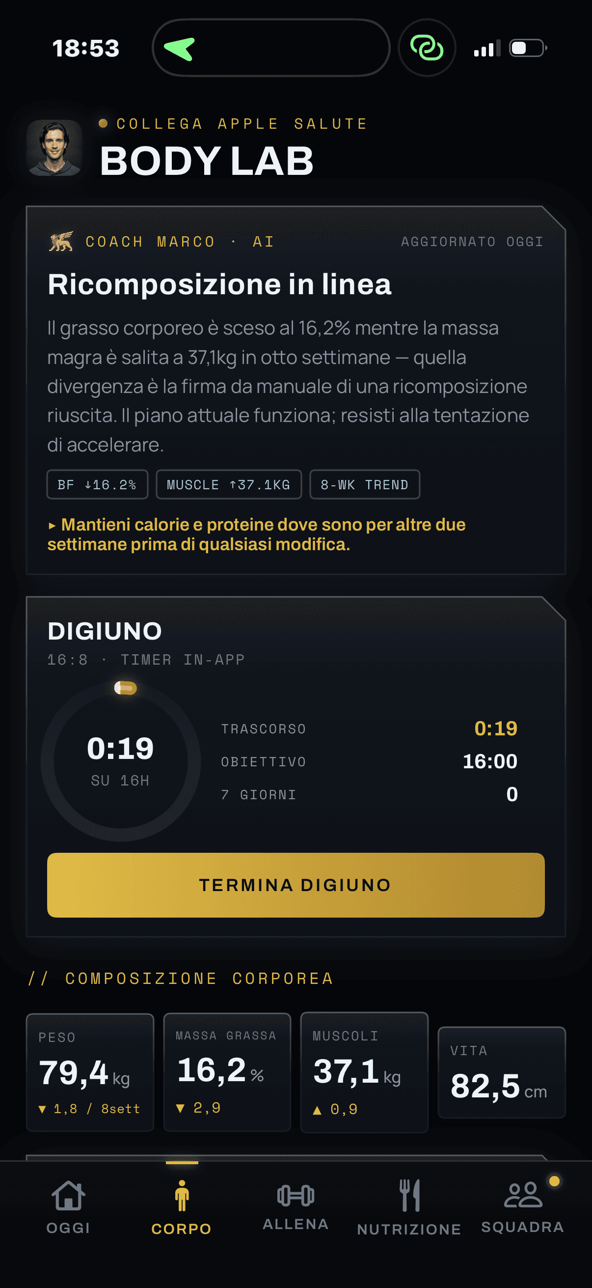 Schermata Body Lab di Venice Athletic Club